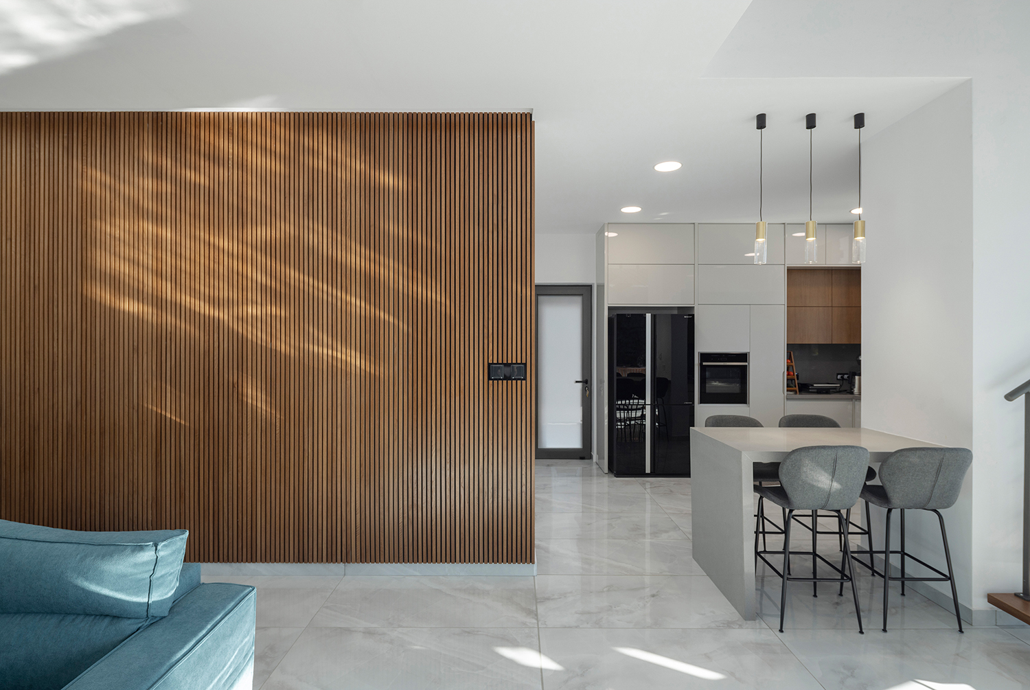 Living / dining area towards the kitchen.